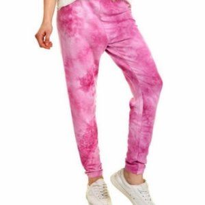 NWT Wildfox Love Potion Pink Tie Dye Brushed Plush Soft Joggers Size Small